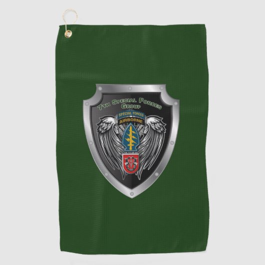 7th Special Forces Group (Airborne) Schild Golfhanddoek (Voorkant)