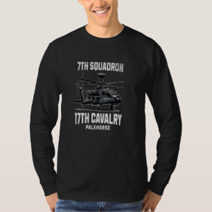 7th Squadron 17th Cavalry Apache Helikopter Milita T-shirt