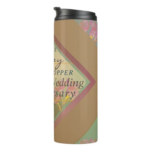 7th Wedding Anniversary Gift Bag Thermosbeker (Geroteerd rechts)