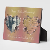 7th Wedding Jubileum Coppery Roos Plaque Fotoplaat (Zijkant)