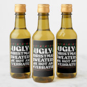 7Ugly-kerstzweten zijn warm en overbelast Wijn Etiket (Flessen)