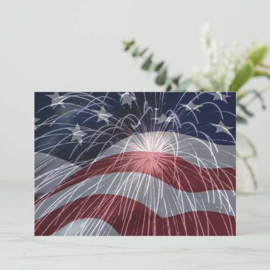 7x5 4th van juli Feestuitnodiging Kaart (Staand voorkant)