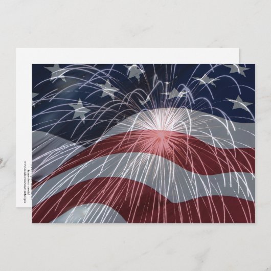 7x5 4th van juli Feestuitnodiging Kaart (Voorkant / Achterkant)