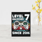 7yr bday zoon jongen grappige gamer 7e 7 jaar oud kaart (Gele Bloem)