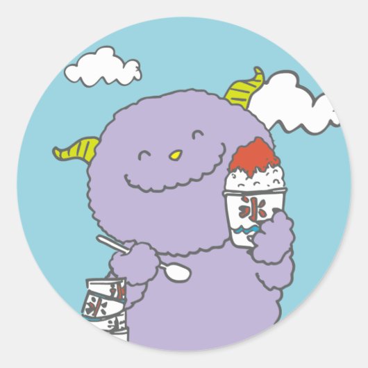 8月モンスターシール。 RONDE STICKER (Voorkant)