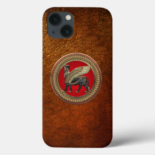 [800] Assyrian Winged Bull: Gold en Black Lamassu Case-Mate iPhone Case