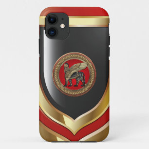 [800] Assyrische vleugellam: goud en zwarte Lamass Case-Mate iPhone Case