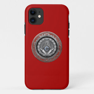 [800] Master Mason - Silver Square & Compass Case-Mate iPhone Case