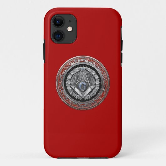 [800] Master Mason - Silver Square & Compass Case-Mate iPhone Case (Achterkant)