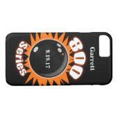 800-reeks in zwart en Oranje met naam Case-Mate iPhone Case (Achterkant (Horizontaal))