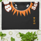 800-reeks in zwart en Oranje Theedoek (Gevouwen)