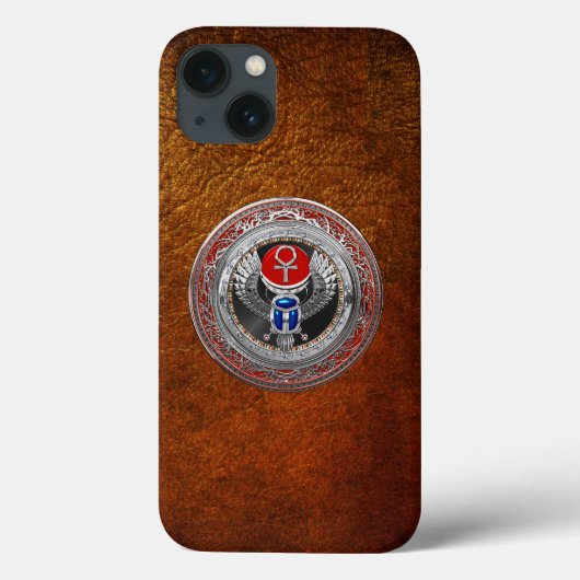 [800] Sacred Silver Egyptian Winged Scarab & Ankh Case-Mate iPhone Case (Achterkant)