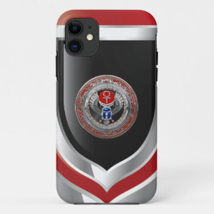 [800] Sacred Silver Egyptian Winged Scarab & Ankh Case-Mate iPhone Case