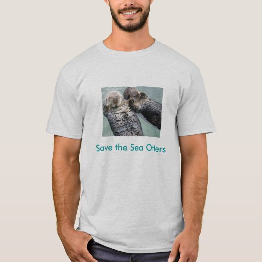 800px-Zee_otters_holding_hands, sparen het Zee Ot. T-shirt (Voorkant)