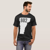802 Pride State Outline Code Vermont T-shirt (Voorkant volledig)