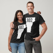 802 Pride State Outline Code Vermont T-shirt (Unisex)