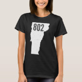 802 Pride State Outline Code Vermont T-shirt (Voorkant)