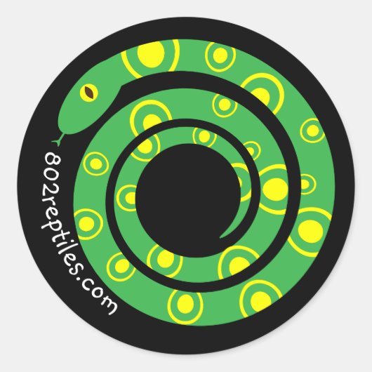 802 Reptielen Neon Green Ronde Sticker (Voorkant)
