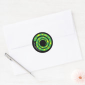 802 Reptielen Neon Green Ronde Sticker (Envelop)