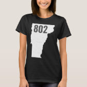 802 Vermont Area Code Pride State Outline T-shirt (Voorkant)