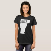 802 Vermont Area Code Pride State Outline T-shirt (Voorkant volledig)
