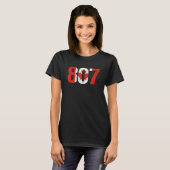 807 Ontario Area Code Canada T-shirt (Voorkant volledig)