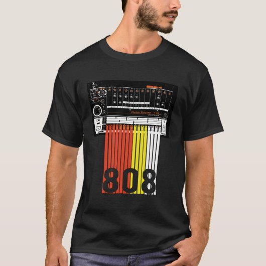 808 Drum Machine muziek Beats T-shirt (Voorkant)