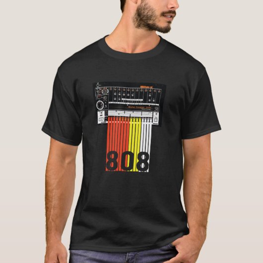 808 Drum Machine T Shirt Muziek Beats (Voorkant)