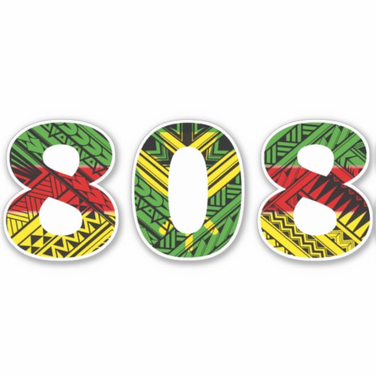 808 Hawaï Kakau Kanaka Maoli Sticker (Voorkant)