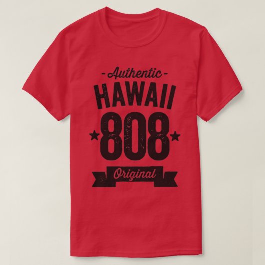 808 Hawaii Gebiedscode Authentieke TShirt (Design voorkant)