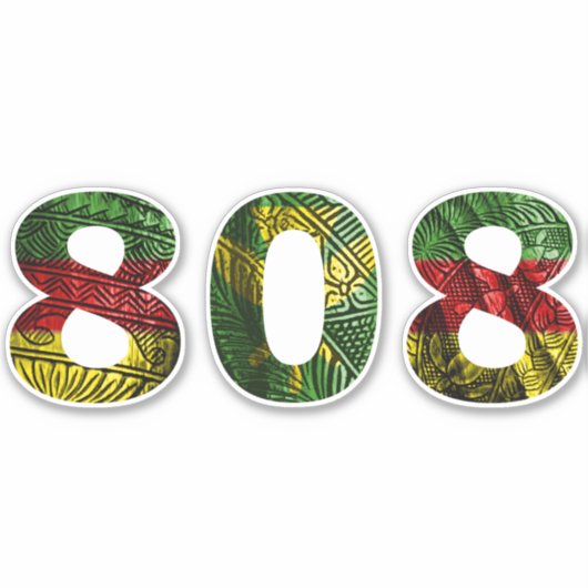 808 Hawaii Tibal Kanaka Maoli Sticker (Voorkant)