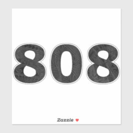 808 Hawaii Tribal Blk Grey Sticker