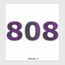 808 Hawaii Tribal Blk Paarse Sticker