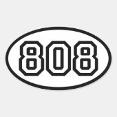 808 OVALE STICKER (Voorkant)