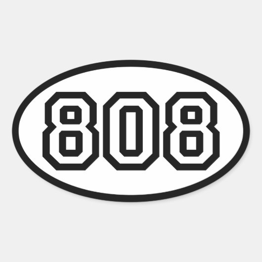 808 OVALE STICKER (Voorkant)