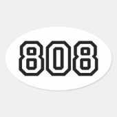 808 OVALE STICKER (Voorkant)