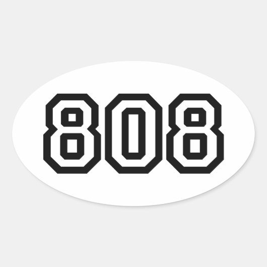 808 OVALE STICKER (Voorkant)