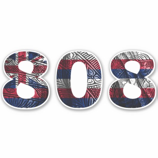 808 Tribal Hawaii Vlag Sticker (Voorkant)
