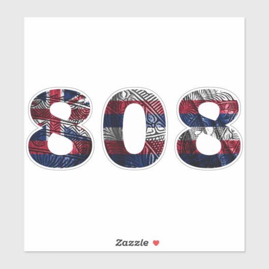 808 Tribal Hawaii Vlag Sticker (Vel)