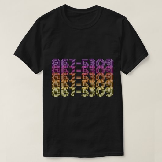 80-867-5309-80-muziek t-shirt (Design voorkant)