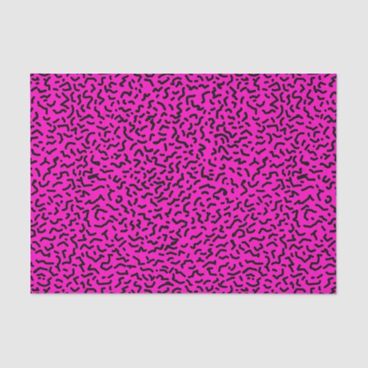 80-90's Hot Pink Wiggly Retro Tissuepapier (Voorkant)