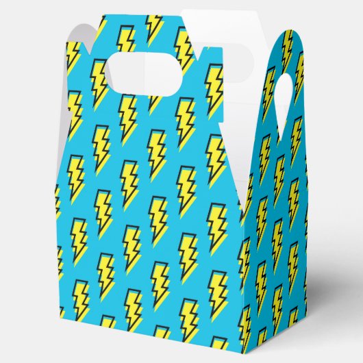 80-90's Pattern Fun Blue Yellow Bolt Neon Retro Bedankdoosjes (Geopend)