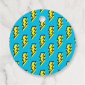 80-90's Pattern Fun Blue Yellow Bolt Neon Retro Bedankjes Labels (Achterkant)