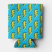 80-90's Pattern Fun Blue Yellow Bolt Neon Retro Blikjeskoeler (Voorkant)
