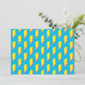 80-90's Pattern Fun Blue Yellow Bolt Neon Retro Kaart (Staand voorkant)