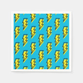 80-90's Pattern Fun Blue Yellow Bolt Neon Retro Servet (Voorkant)