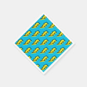 80-90's Pattern Fun Blue Yellow Bolt Neon Retro Servet (Hoek)