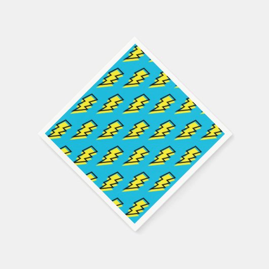 80-90's Pattern Fun Blue Yellow Bolt Neon Retro Servet (Hoek)