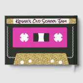 80|90's Retro-Cassettebandje |Hot-roze en goud Gastenboek (Achterkant)
