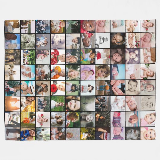 80 Aangepast, uniek, speciaal aangepast, fotocolla Fleece Deken (Voorkant (Horizontaal))